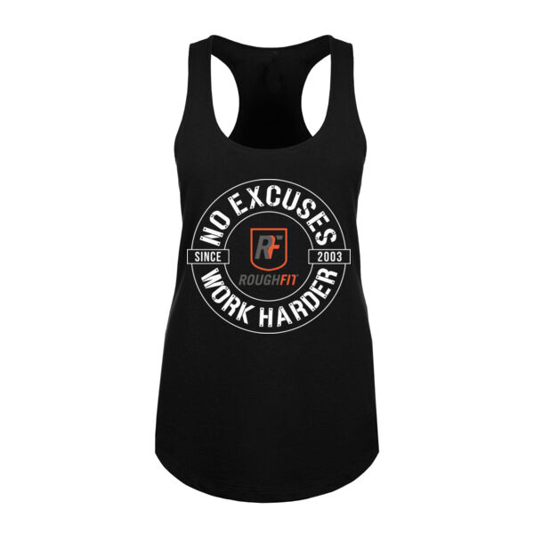 NO EXCUSES WORK HARDER - WOMEN'S FITTED TANK TOP - $CZHA58$ Thumbnail